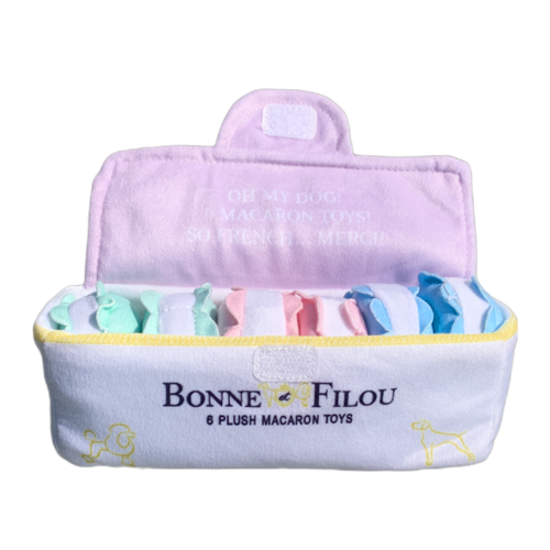 Dog Plush Macaron Squeaky Toy