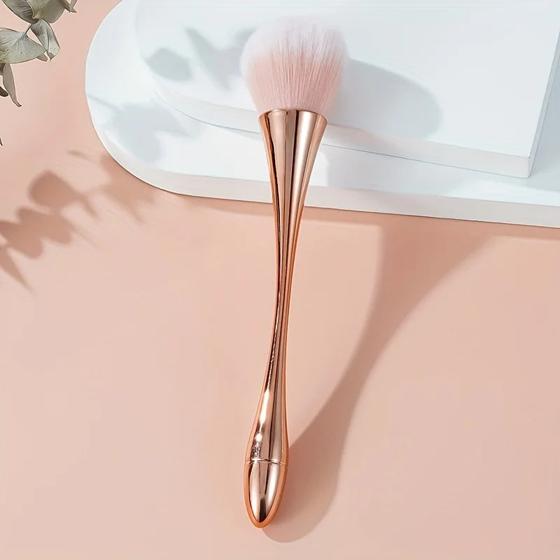 Rose Golden Fan Makeup Brush,Cosmetic Brush Loose Powder Brush