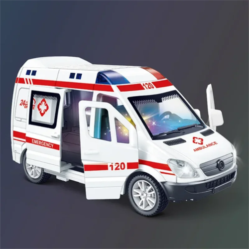 1:32 Mini Car Diecast Ambulance Fire-Truck Policecar Model Sound And