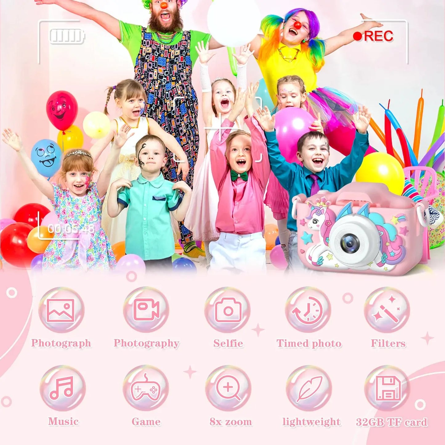 Children Camera 1080P HD Toddler Digital Video Camera 2.0-inch Kids