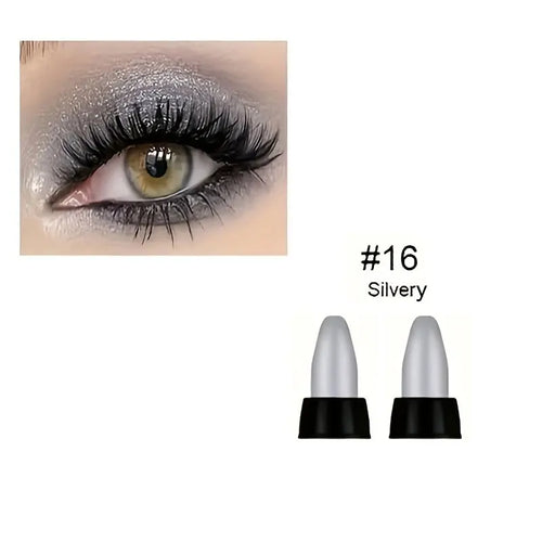 16 Colors Pearlescent Eyeliner, Color Glitter Waterproof Long-Lasting