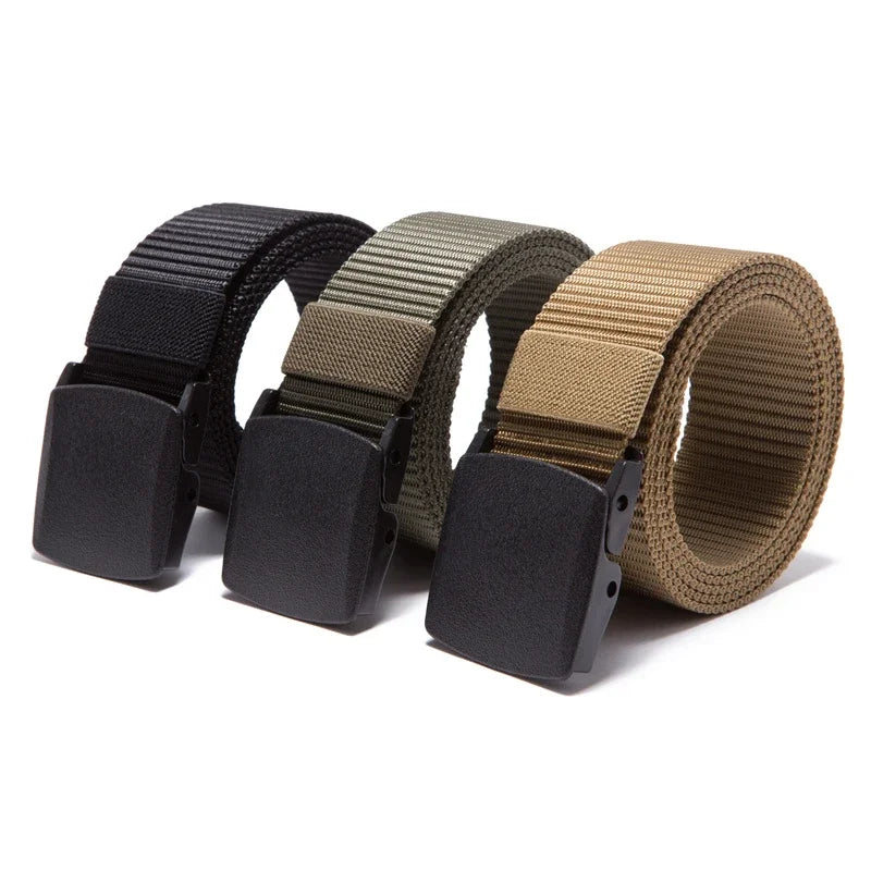 Automatic Buckle Nylon Belt, Fashionable MEN'S Canvas Outdoor Belt,