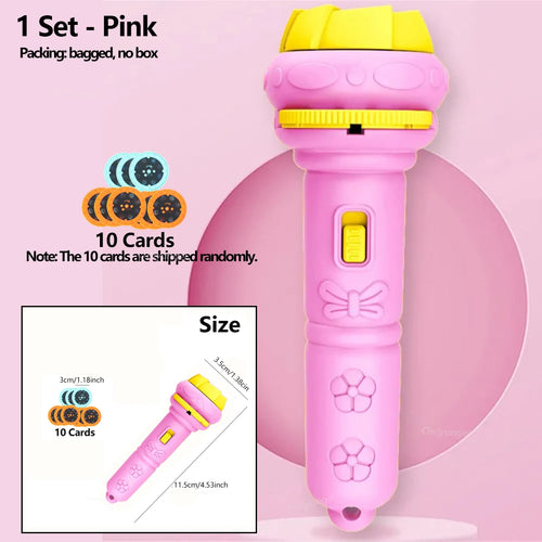 10 Cards Cartoon Projection Flashlight 80 Patterns Creative Children