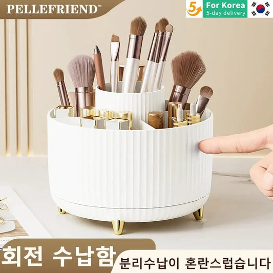 Rotating Makeup Brush Storage Container Mouth Red Shelf Household