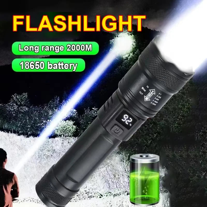 High Power Led Flashlight Self Defense Tools Usb Rechargeable