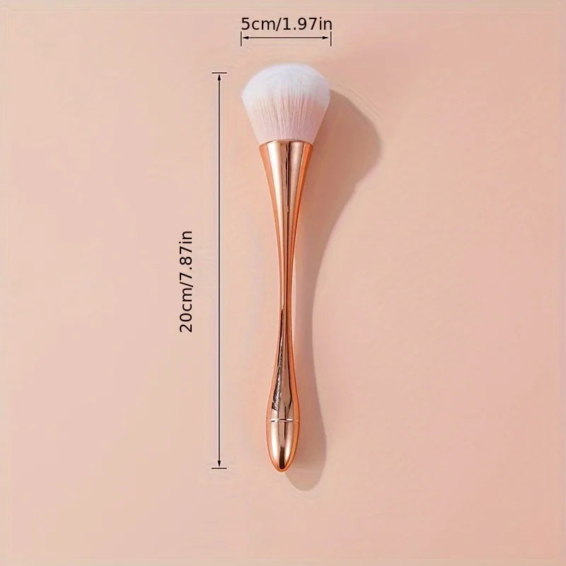 Rose Golden Fan Makeup Brush,Cosmetic Brush Loose Powder Brush