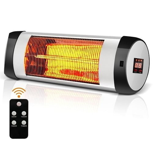 1,500 Watt 3 Mode Wall-Mounted Electric Infrared Heater with Remote