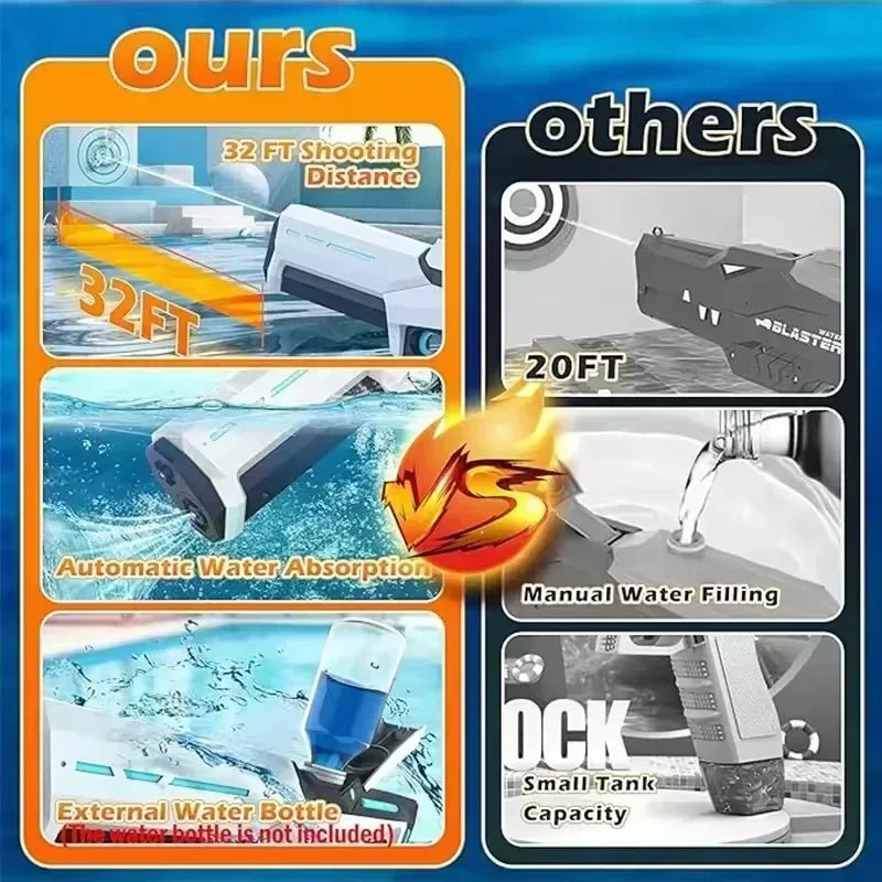 Pulse electric continuous water gun for children, high-pressure