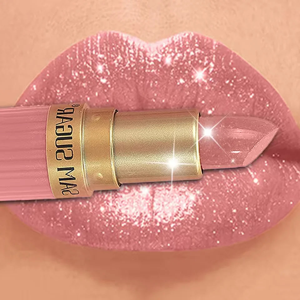 Pearlescent Pink Glitter Velvet Lipstick Metallic Waterproof Long