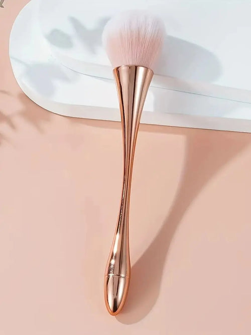 Rose Golden Fan Makeup Brush,Cosmetic Brush Loose Powder Brush