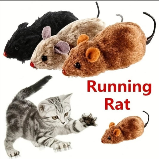 1Pc Funny Lifelike Plush Mouse Running Rat Toy for Cats Dogs Tail