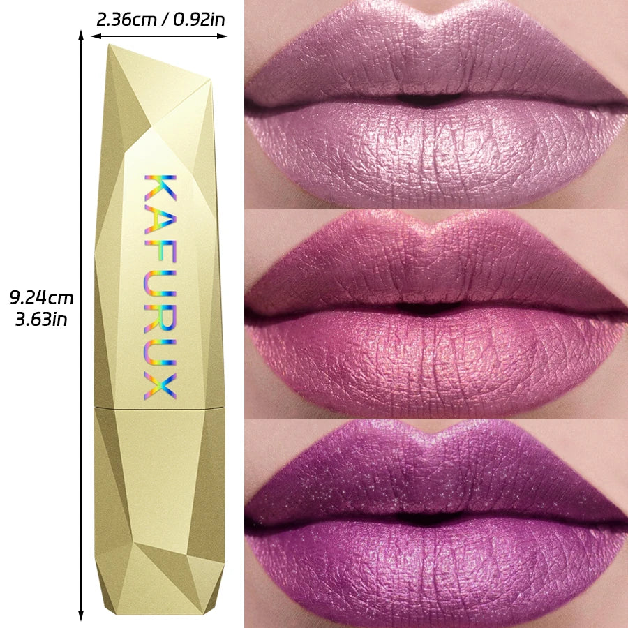 21Colors Bold & Intense Glitter Shiny Metallic Lipstick Pearlescent