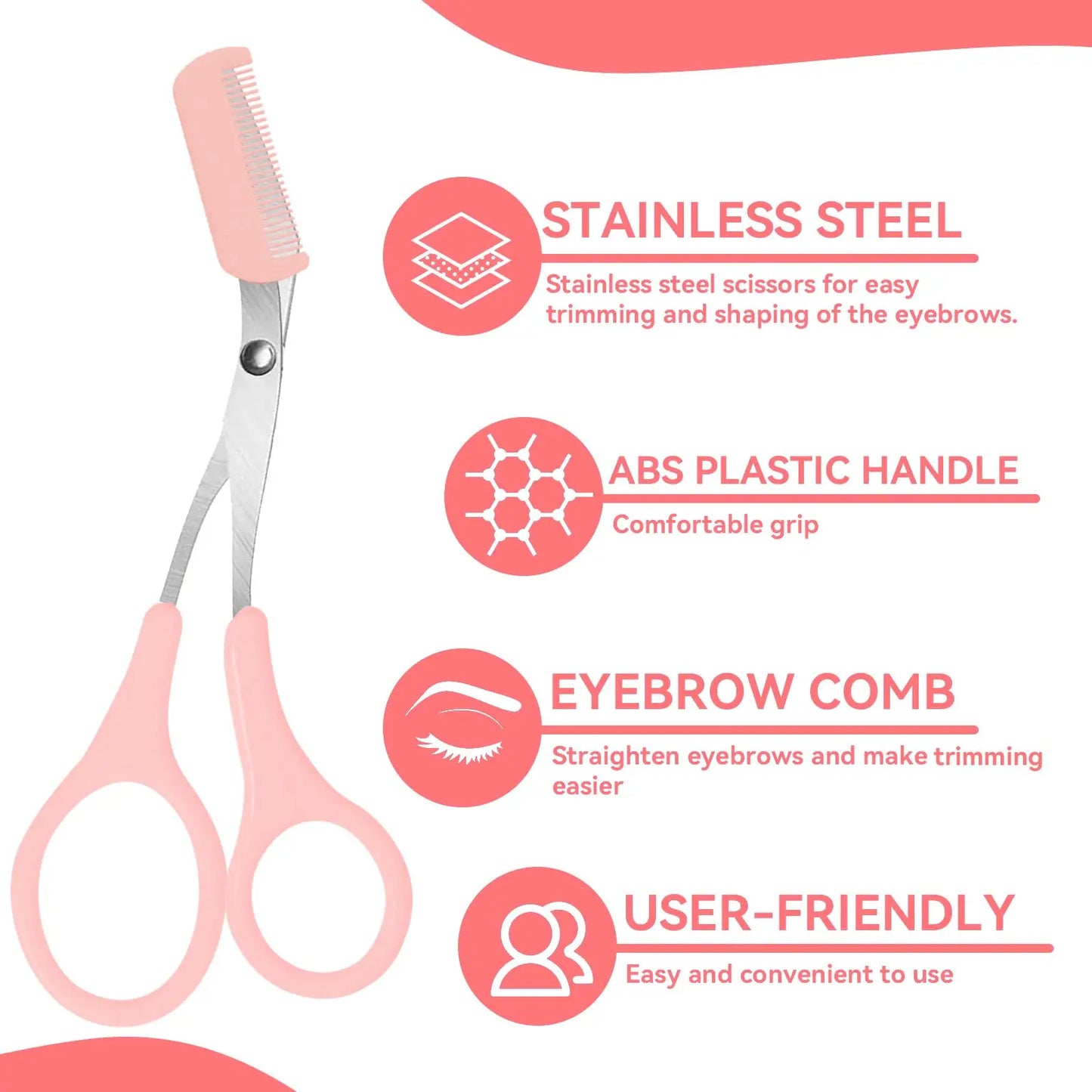 Eyebrow Trimmer, Stainless Steel Eyebrow Scissors With Comb, Eyebrow