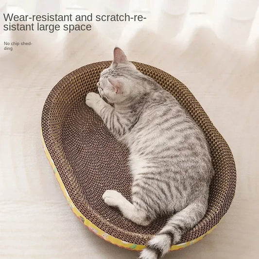 Cat Scratching Board Protect Furniture Grinding Claw Toys Oval