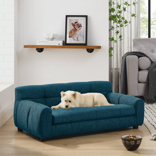 Soft and comfortable pet sofa with backrest and armrests
