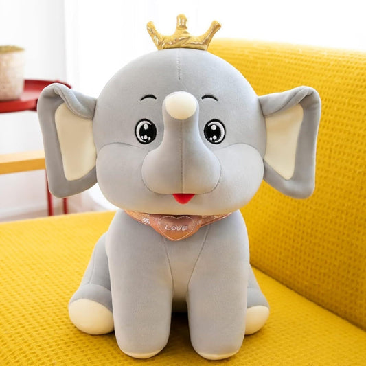 Plush Sitting Elephant Soft Toy Grey 25 cm Baby Gift
