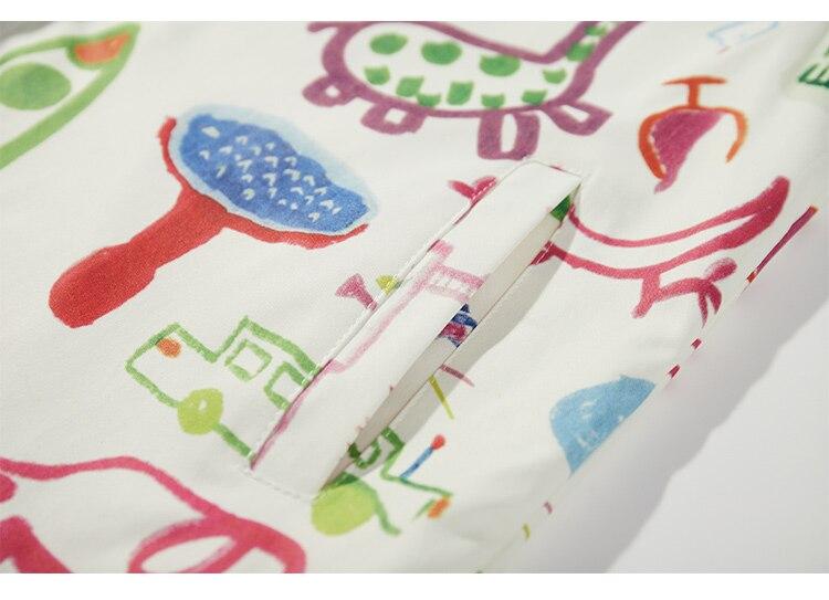 Jacket Men Colorful Graffiti Painting Print Zipper Coats Loose Casual